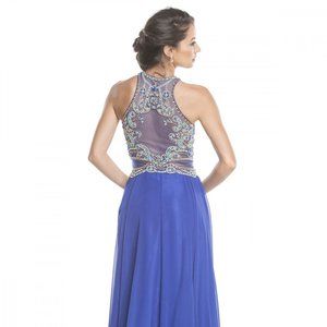 CLEARANCE - Aspeed M2340 Appliqued Mid-Length Long Formal Dress (Size Large)